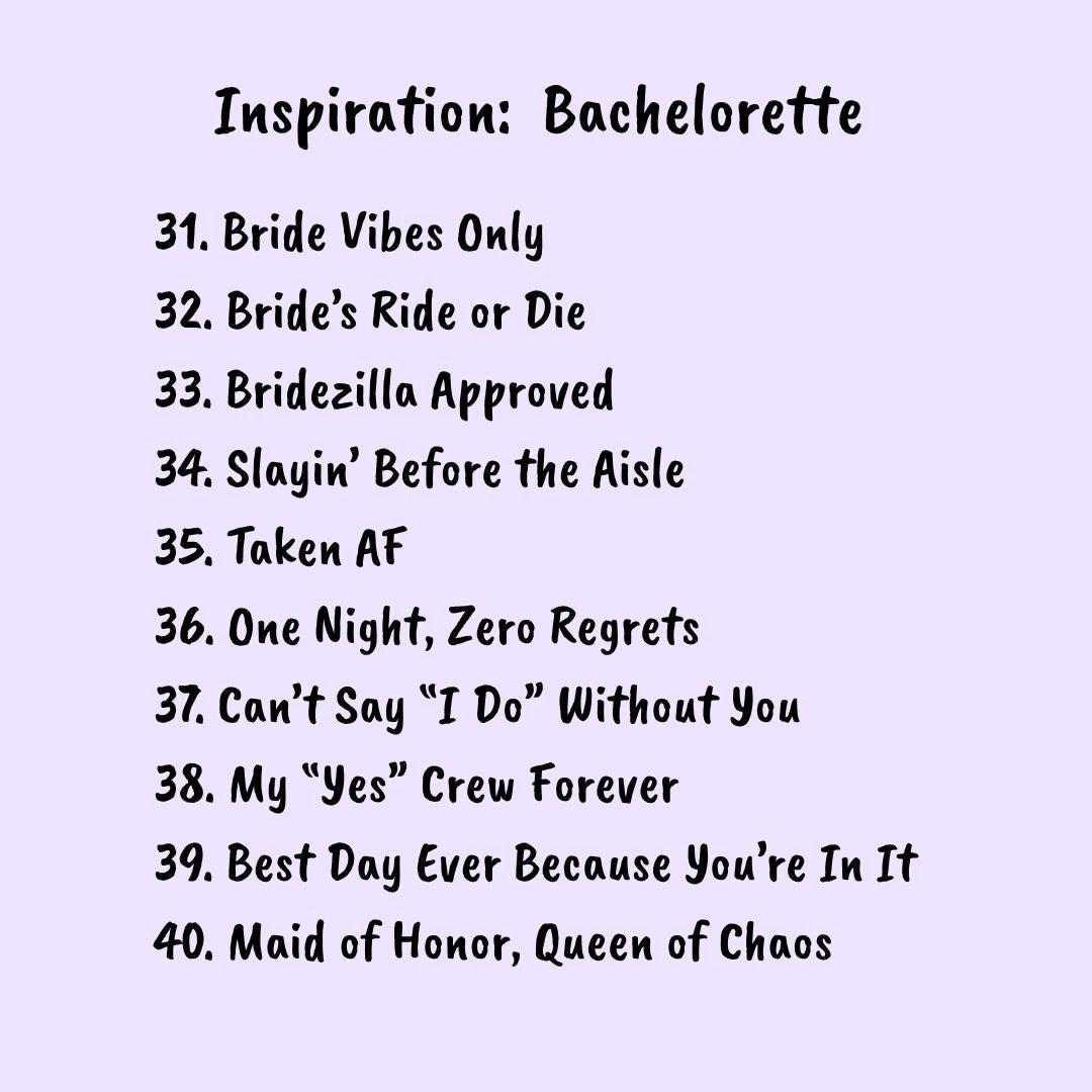 Examples of funny messages to put on a customizable bachelorette candle
