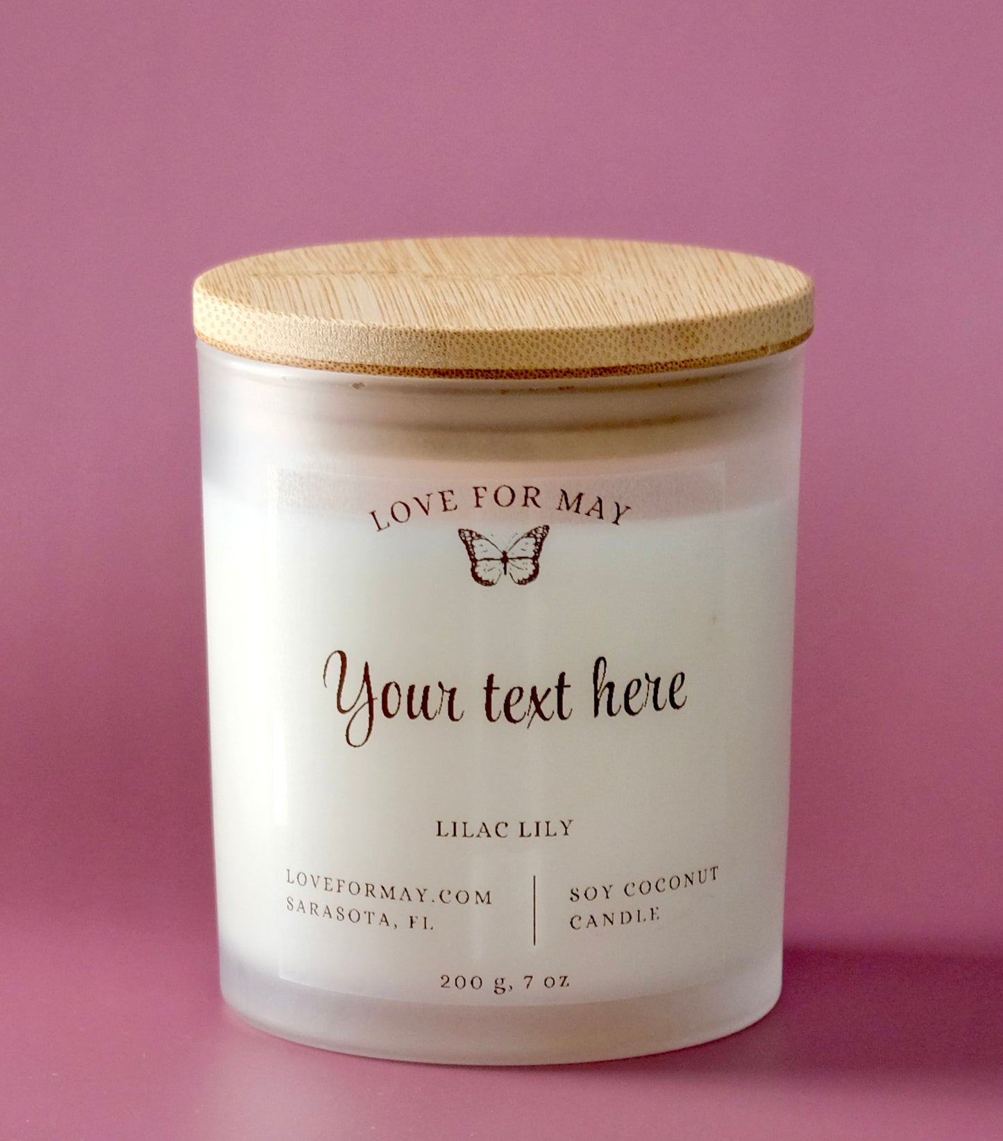 Frosted glass candle that can be customized